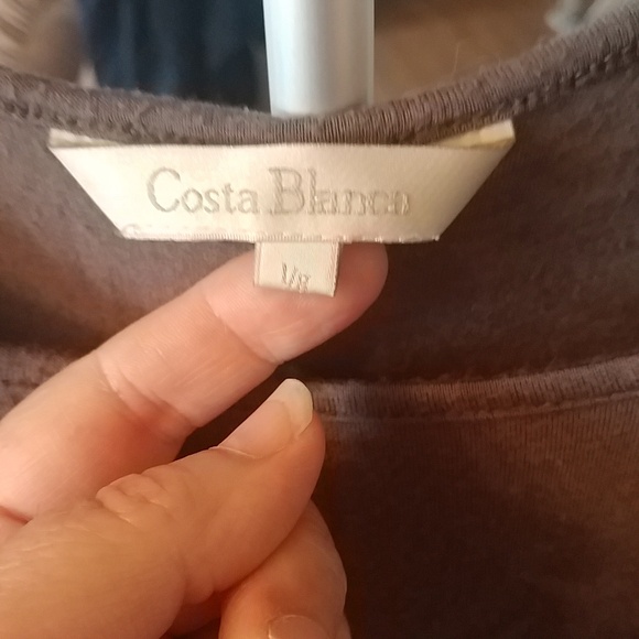 10/$10   Costa Blanca Black Gunmetal Grey Dress L - Picture 2 of 4